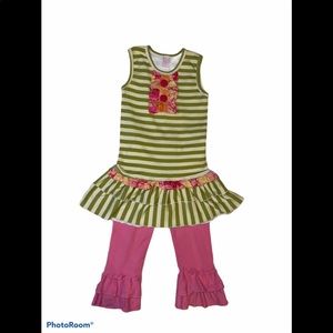 Giggle moon girls set outfit size 8, EUC